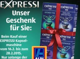 Gratis: 64 Teekapseln zum Kauf einer Aldi-Expressi geschenkt