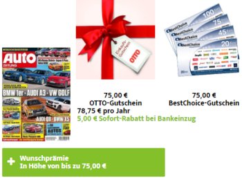 Auto Zeitung: Jahresabo für 73,75 Euro mit Gutschein über 75 Euro