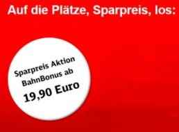 Bahn: Sparpreis-Tickets via BahnBonus ab 14,92 Euro, bis Dezember gültig