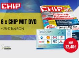 Chip mit DVD: Sechs Ausgaben für 7,40 Euro dank Tankgutschein