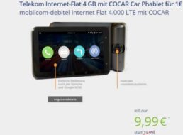 Knaller: 4-GByte-LTE-Flat im Telekom-Netz für 9,99 Euro mit Cocar Phablet