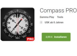 Gratis: "Compass Pro" im Play-Store für 0 statt 3,99 Euro