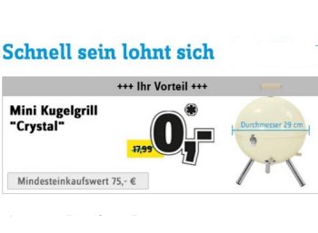 Conrad: Mini-Kugelgrill "Crystal" geschenkt zu Bestellungen ab 75 Euro