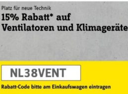 Conrad: 15 Prozent Rabatt auf Ventilatoren und Klimageräte