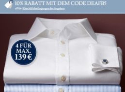 Charles Tyrwhitt: Vier bügelfreie Hemden für 125,10 Euro