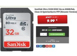 Dealclub: Sandisk Ultra SDHC mit 32 GByte für 9,99 Euro frei Haus