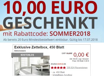 Druckerzubehoer.de: 10 Euro Rabatt ab 20 Euro Warenwert