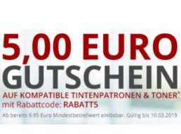 Druckerzubehoer.de: 5 Euro Rabatt ab 9,95 Euro Warenwert auf Tinte und Toner
