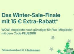 Ebay: 15 Euro Rabatt für Plus-Mitglieder ab 50 Euro Warenwert