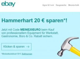 Ebay: 20 Euro Werkzeug- und Bürorabatt, nur auf Einladung
