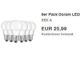 Osram: LED Star A40 im Sechserpack für 25,99 Euro frei Haus