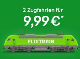 Ebay: Gutschein für zwei Flixtrain-Bahnfahrten deutschlandweit für 9,99 Euro