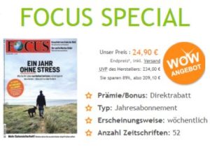 Focus: Jahresabo zum Direktpreis von 24,90 Euro frei Haus