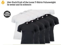 Exklusiv: 10 T-Shirts von "Fruit of the Loom" für 19,99 Euro frei Haus
