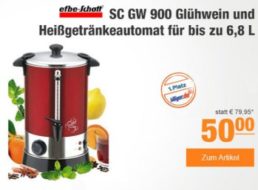 Plus: Glühweinautomat Efbe-Schott SC GW 900 für 50 Euro frei Haus