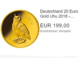Ebay: Gold-Uhu 2018 zum Bestpreis von 199 Euro frei Haus