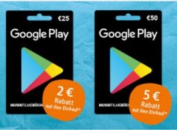 Rewe: Bis zu fünf Euro Sofortrabatt beim Kauf von Google-Play-Karten