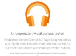 Gratis: 60 Tage Google Play Music zum Nulltarif verfügbar