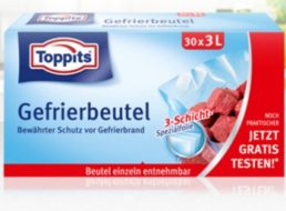 Gratis: Toppits Gefrierbeutel dank Cashback-Aktion zum Nulltarif