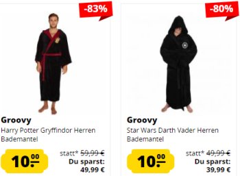 Sportspar: Bademäntel mit Star-Wars- und anderen Motiven für je 10 Euro