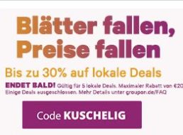 Groupon: Bis zu 30 Prozent Rabatt auf lokale Deals für kurze Zeit