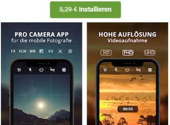 Gratis: App "HD Kamera Pro" für 0 statt 5,49 Euro im Play-Store