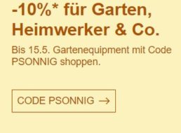 Ebay: Rabatt von 10 Prozent auf Gartenartikel und Werkzeuge