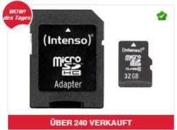 Intenso: Micro-SDHC-Speicherkarte mit 32 GByte für 11,99 Euro frei Haus