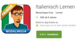 Gratis-App: “Italienisch Lernen: MosaLingua Premium” für 0 Euro