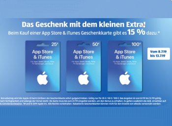 Aldi-Süd: 15 Prozent Bonus-Guthaben beim Kauf von iTunes-Karten