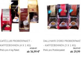 Kaffeevorteil: Reduzierte Probierpakete nochmals 15 Prozent billiger