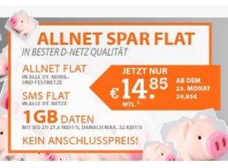 Klarmobil: Allnet-Flat, SMS-Flat und 1 GByte Datenflat im D-Netz für 14,85 Euro