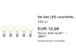 Conrad: Fünferpack LED-Leuchten für 12,99 Euro frei Haus