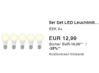 Conrad: Fünferpack LED-Leuchten für 12,99 Euro frei Haus