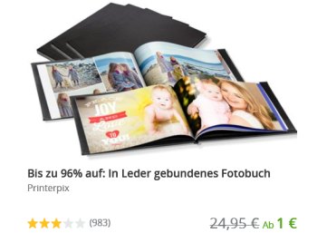 Groupon: Fotobuch mit Leder-Einband ab 1 Euro plus Versand