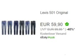 Ebay: Levis 501 für 59,90 Euro frei Haus
