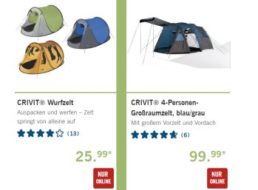 Lidl: Camping-Spezial mit Zelten, Zubehör und mehr