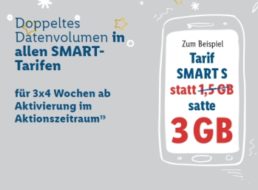 Lidl Connect: Tarif "Smart S" kurzzeitig mit doppeltem Volumen