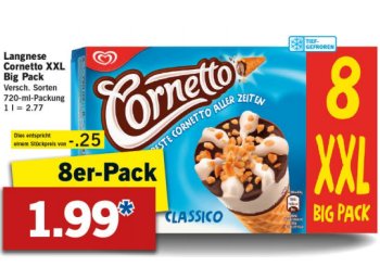 Lidl: Achterpack Cornetto für 1,99 Euro ab Montag