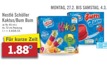 Lidl: "Kaktus" und "Bum Bum" für eine Woche verbilligt zu haben