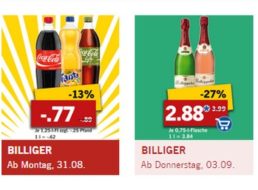 Lidl: Markenwoche mit zahlreichen Schnäppchen von Cola bis Persil