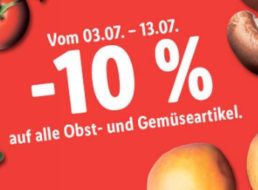 Lidl: 10 Prozent Rabatt auf alle Obst- und Gemüseartikel