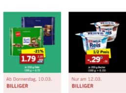 Lidl: Ritter Sport 250 Gramm für 1,79 Euro – zahlreiche Sorten