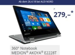 Aldi-Convertible: Medion Akoya E2228T wieder für 279 Euro im Angebot