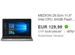 Ebay: Sub-Notebook Medion Akoya S2218 als B-Ware für 129,99 Euro