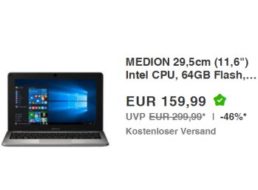 Ebay: Medion Akoya S2218 mit 64 GByte Flash-Speicher als B-Ware für 159,99 Euro