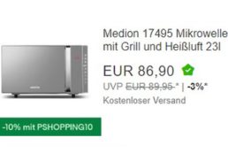 Ebay: Medion-Mikrowelle mit Heißluft und Grill für 78,21 Euro frei Haus