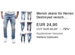 Ebay: Merish-Jeans Destroyed für 24,90 Euro frei Haus
