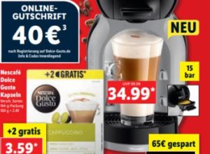 Lidl: De-Longhi-Kapselmaschine für 34,99 Euro mit Gutscheinen über 40 Euro 