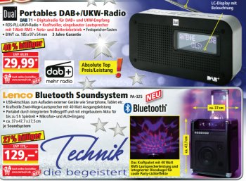 Norma: DAB/UKW-Radio Dual Portables zum Bestpreis von 29,99 Euro